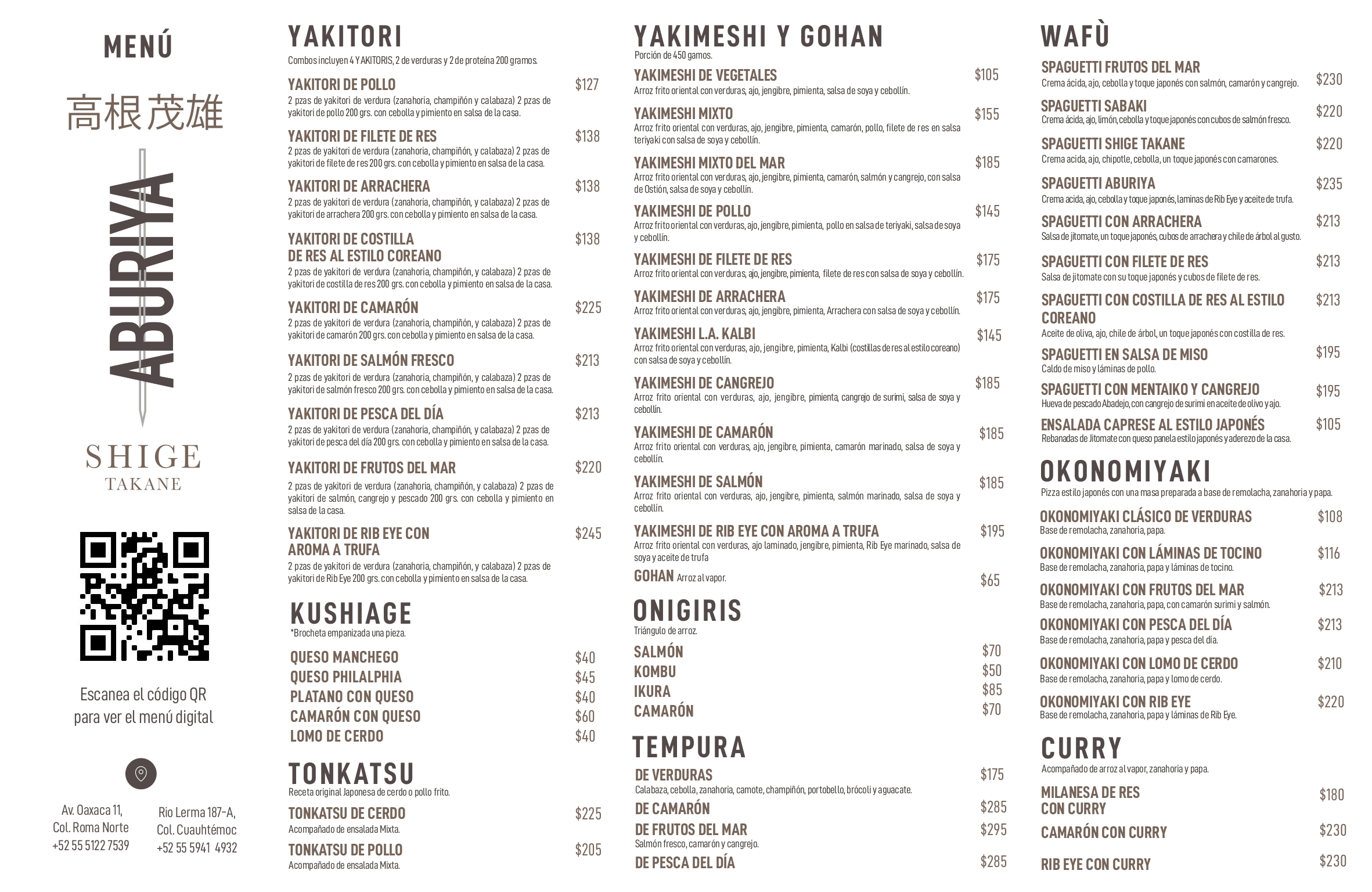 menu