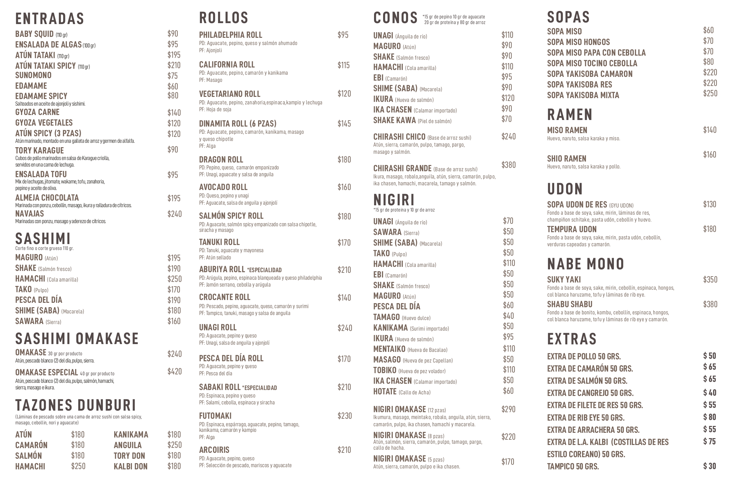 menu