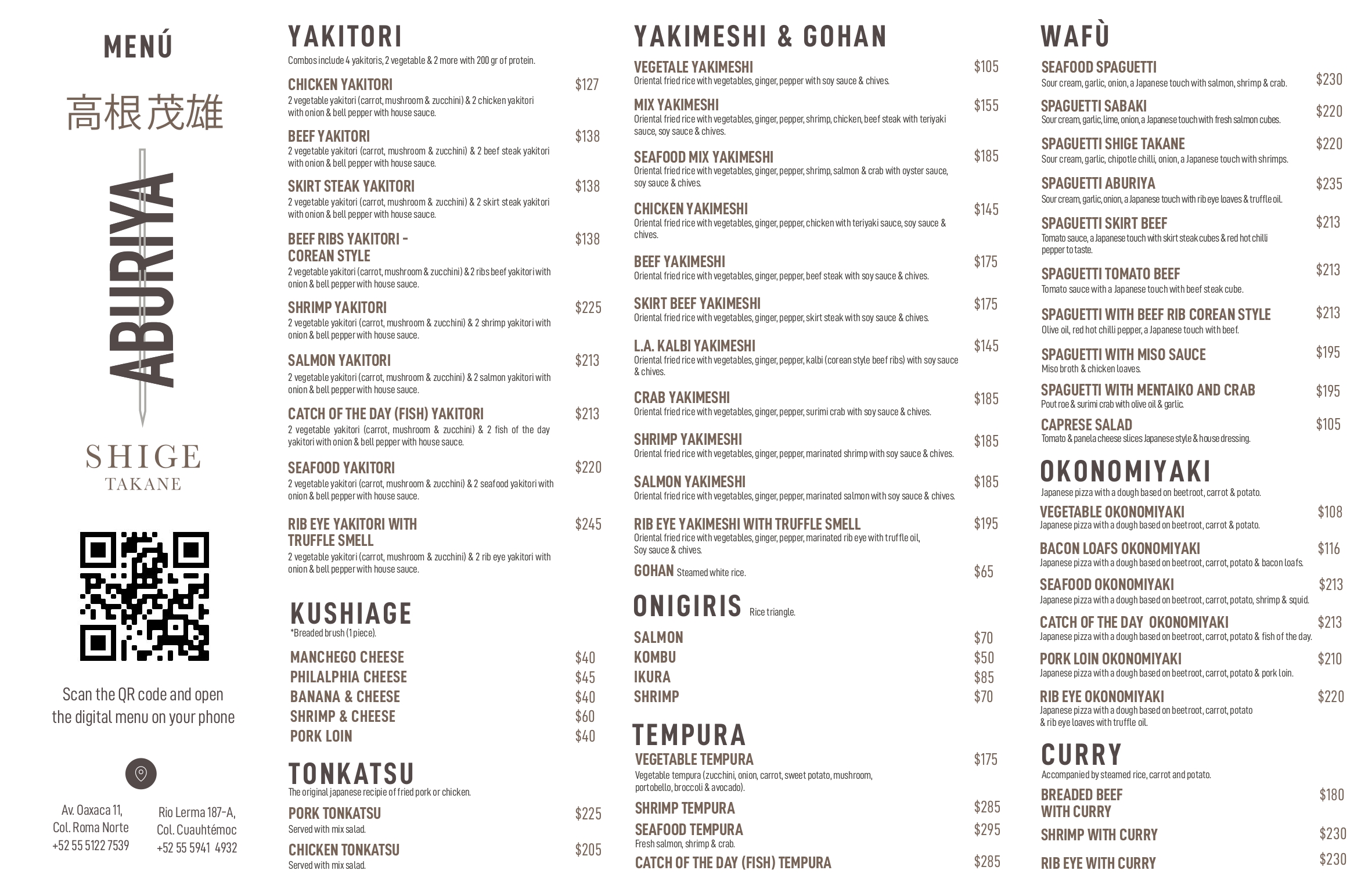 menu